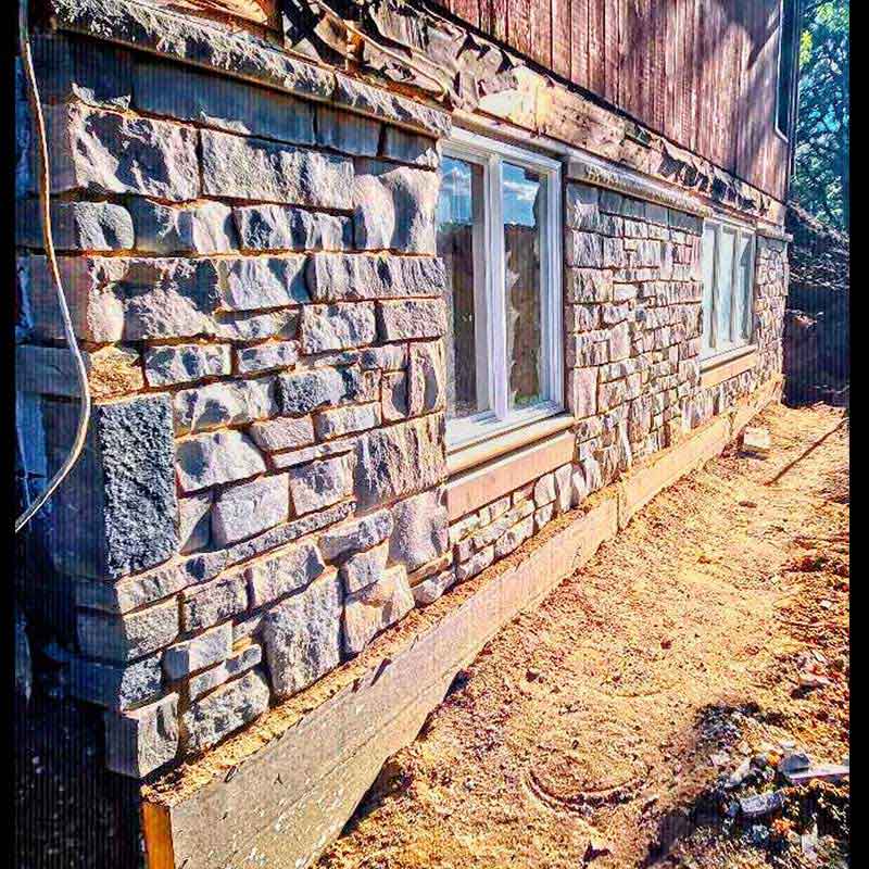 stonework outside wall
