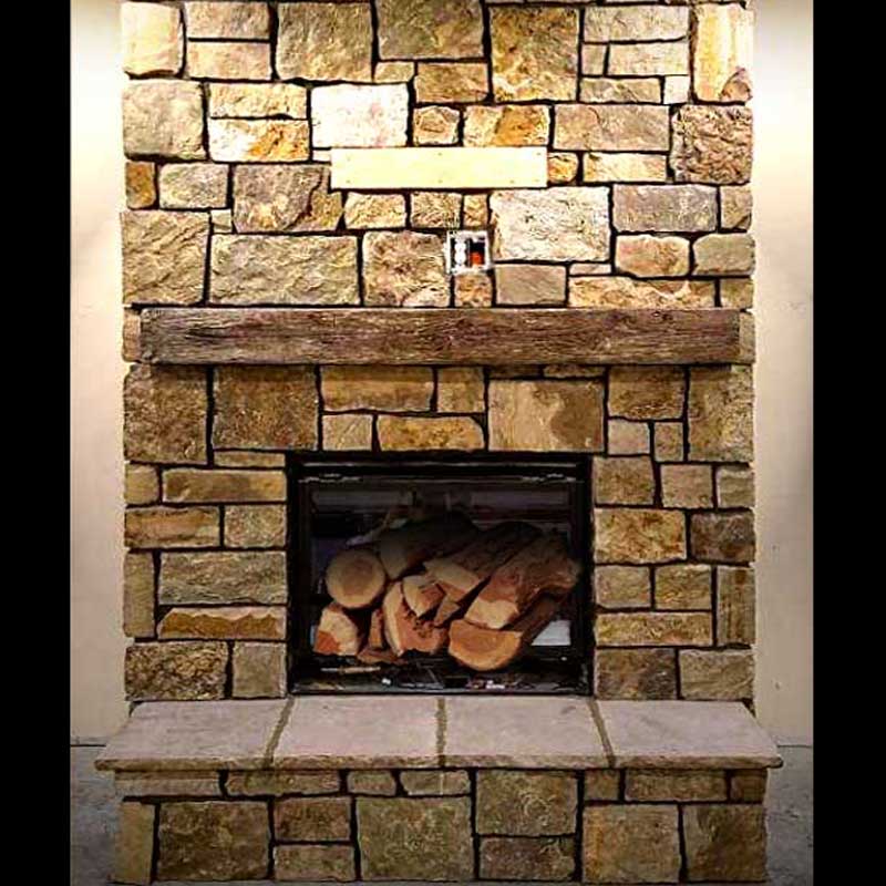 stone fireplace
